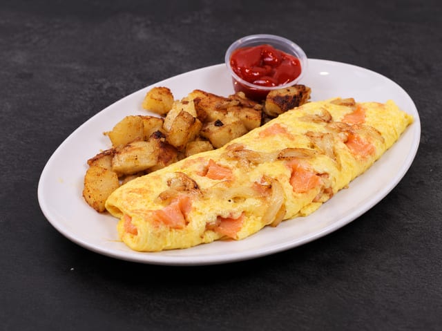 Lox & Onion Omelette.