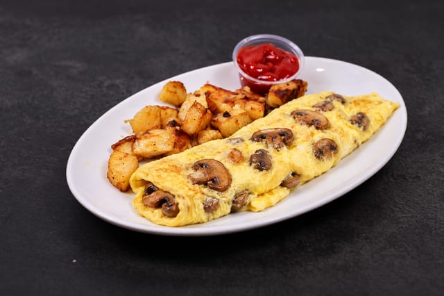 Mushroom & Cheese Omelette.