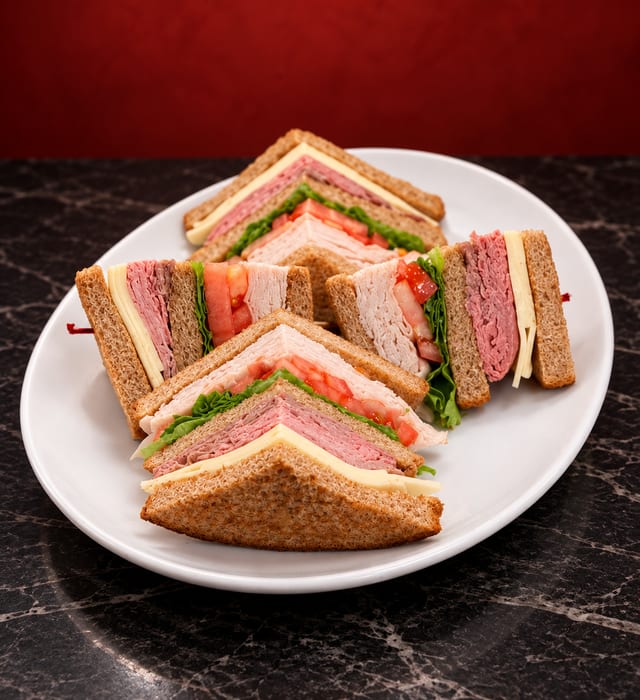(C1) Kosher Salami, Sliced White Meat Turkey, and Swiss Cheese.