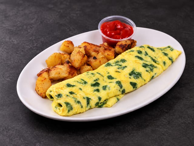 Feta & Spinach Omelette.