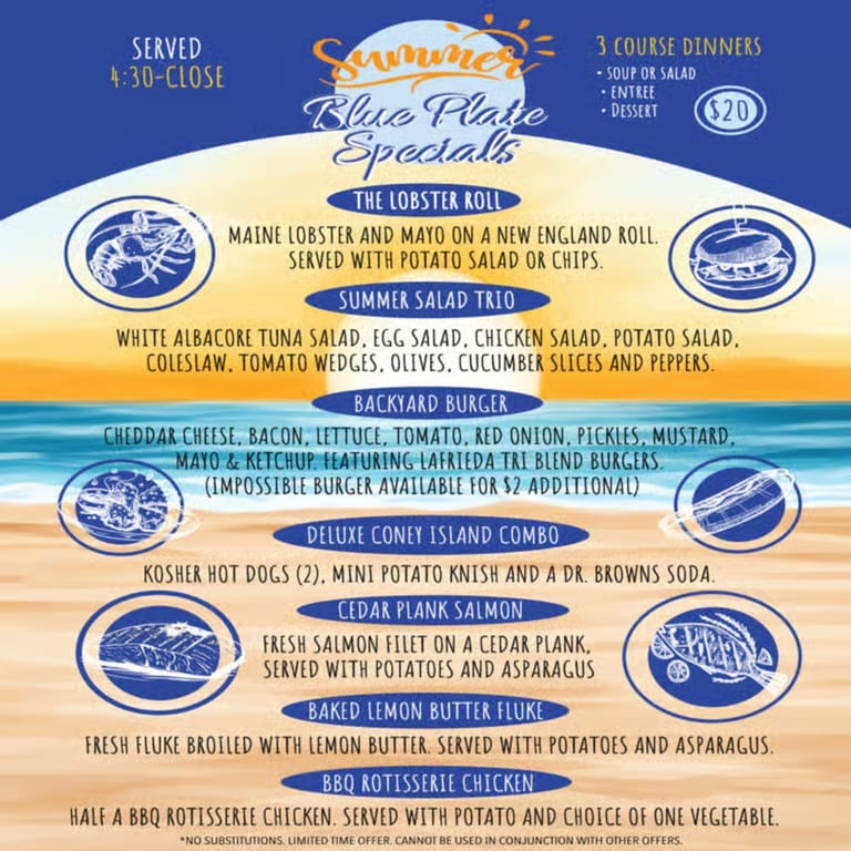 Summer Blue Plate Specials