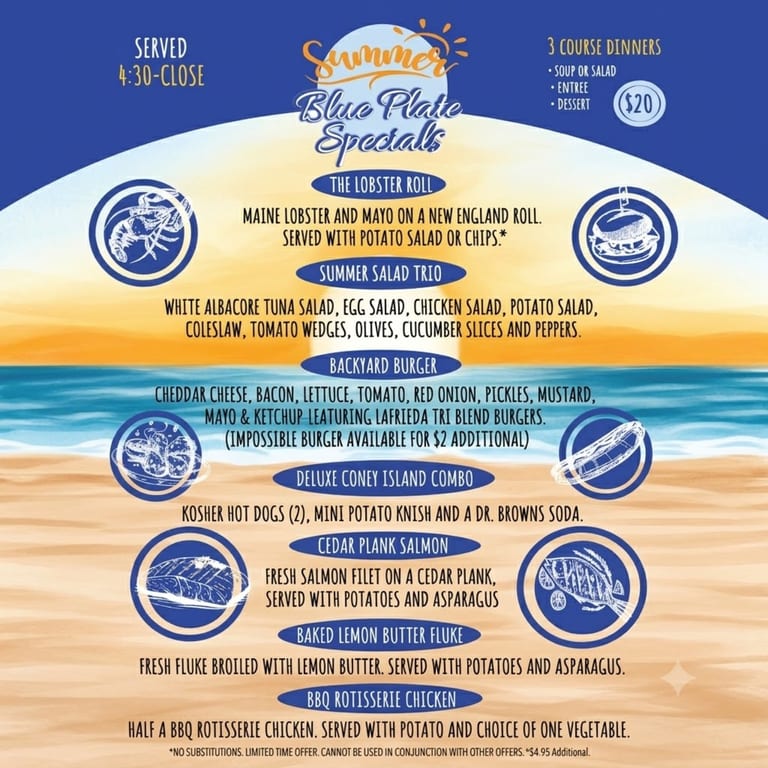 Summer Blue Plate Specials