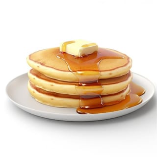 Golden Pancakes with Syrup
