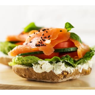 (C) Bagel, Cream Cheese, and Lox (Salt)