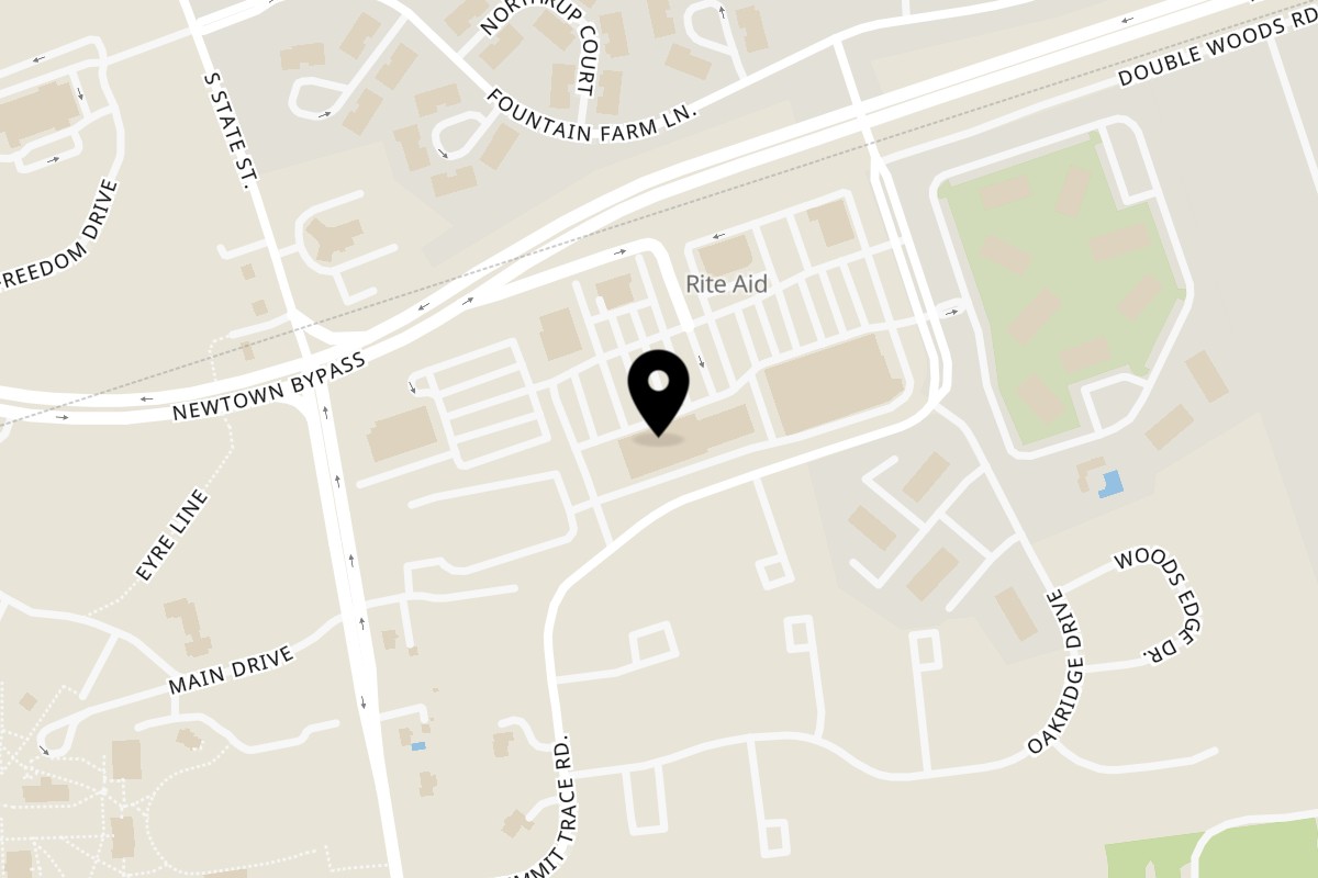 Map showing the location of Moish and Itzy’s Restaurant & Delicatessen on 21 Summit Square Shopping Center in Langhorne